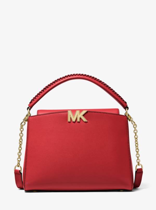 Damske Satchel Taske Michael Kors Karlie Medium Leather Červené - Kabelky Michael Kors Lacne | MXFBJ-2563
